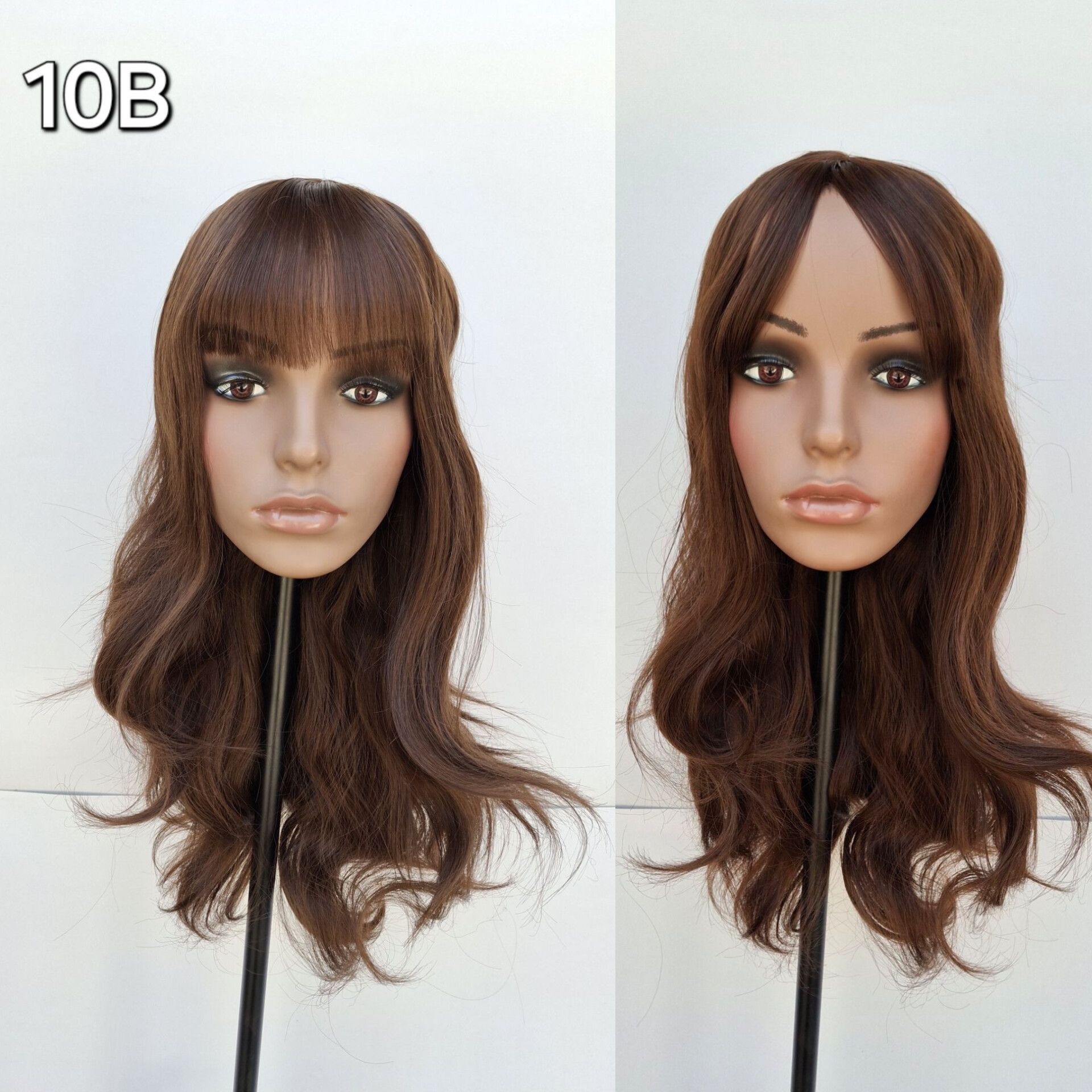  کلاه گیس حالت دار بلند چتری دار فرق ثابت تک رنگ کد 10B 