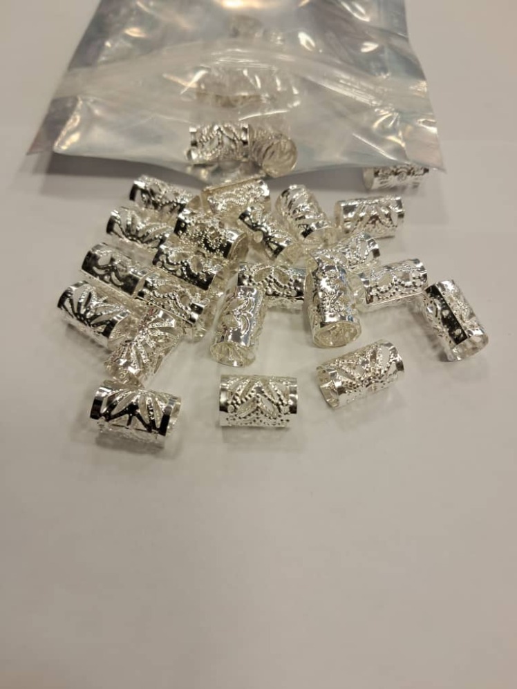 مهره روسی نقره ای مو سایز بزرگ