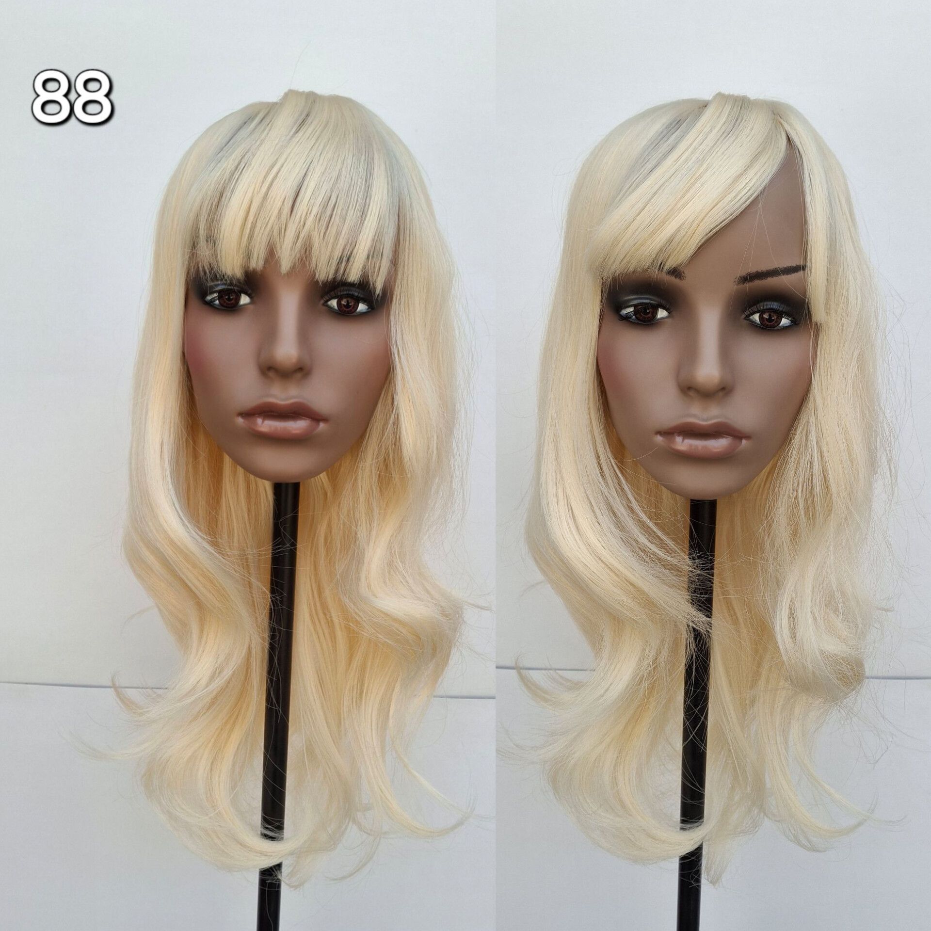 کلاه گیس حالت دار بلند چتری دار فرق ثابت لایت کد 88