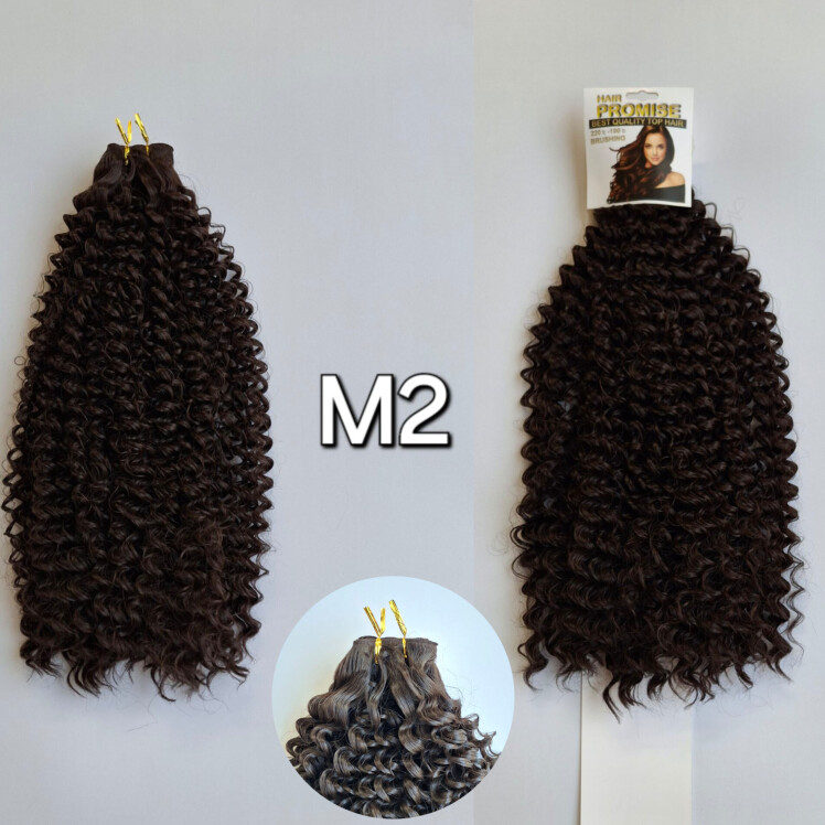 موی اکستنشن سردوخت نیم‌پوش ابریشمی آفرو عروسکی تک‌رنگ کد M2