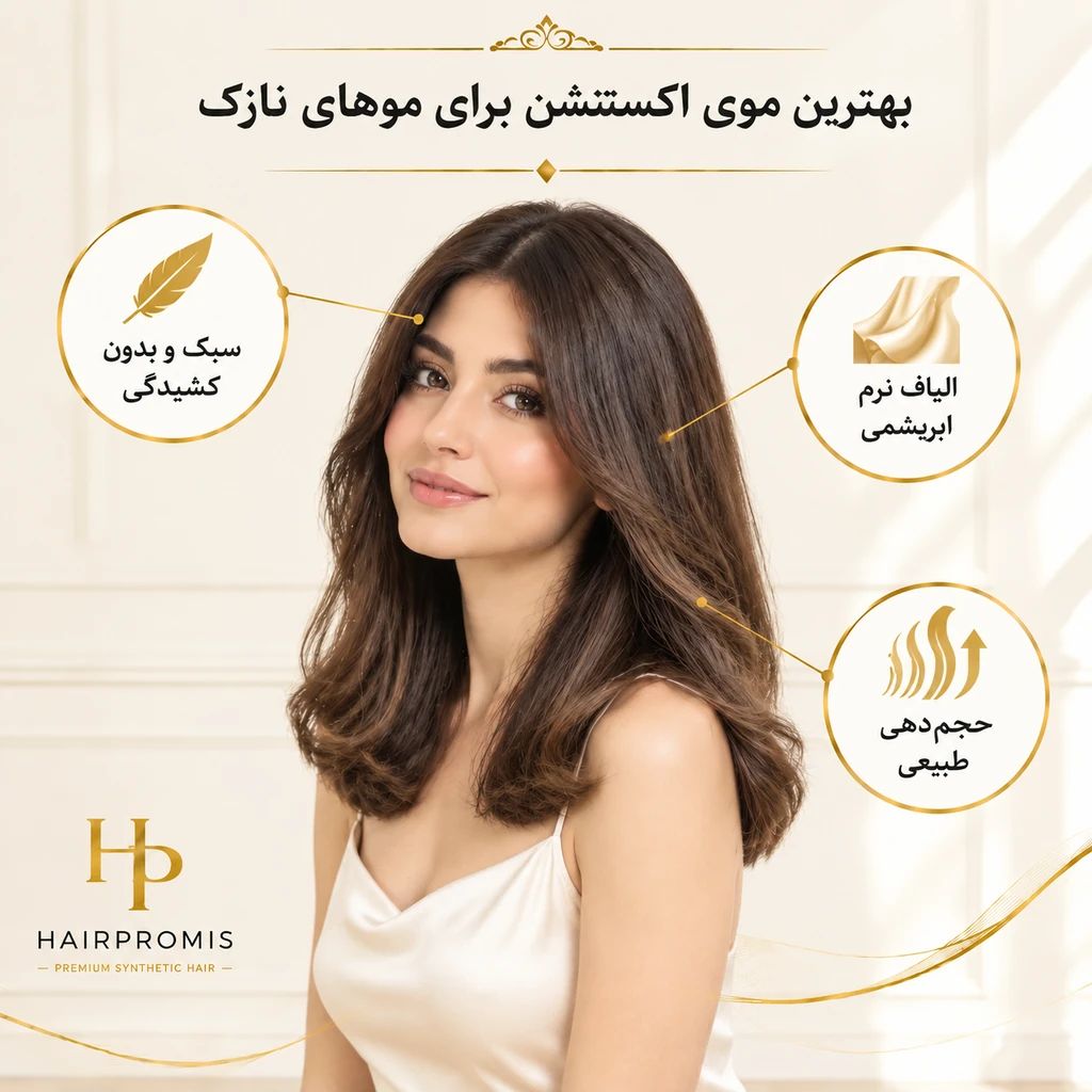 بهترین موی اکستنشن برای موهای نازک و کمپشت؛ بدون کشیدگی و ریزش
