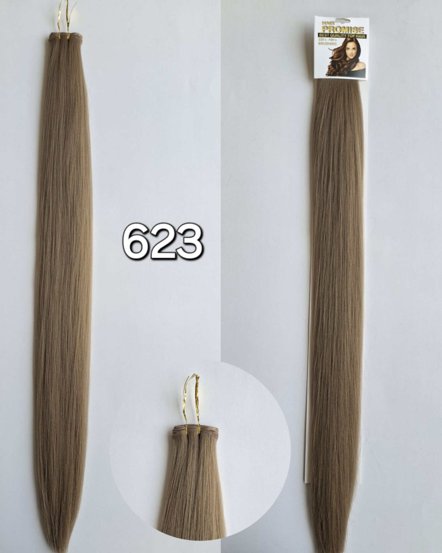 موی اکستنشن سردوخت نیم پوش ابریشمی تک رنگ کد 623