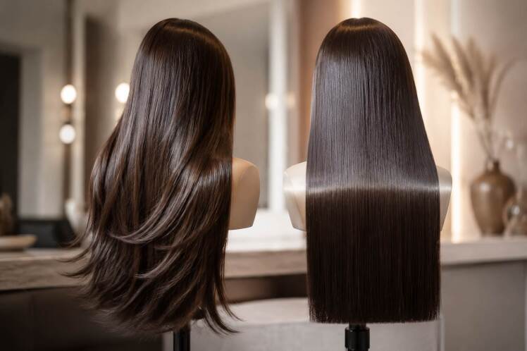تفاوت موی نیمپوش ابریشمی با موی ابریشمی مخصوص اکستنشن برند پرومیس