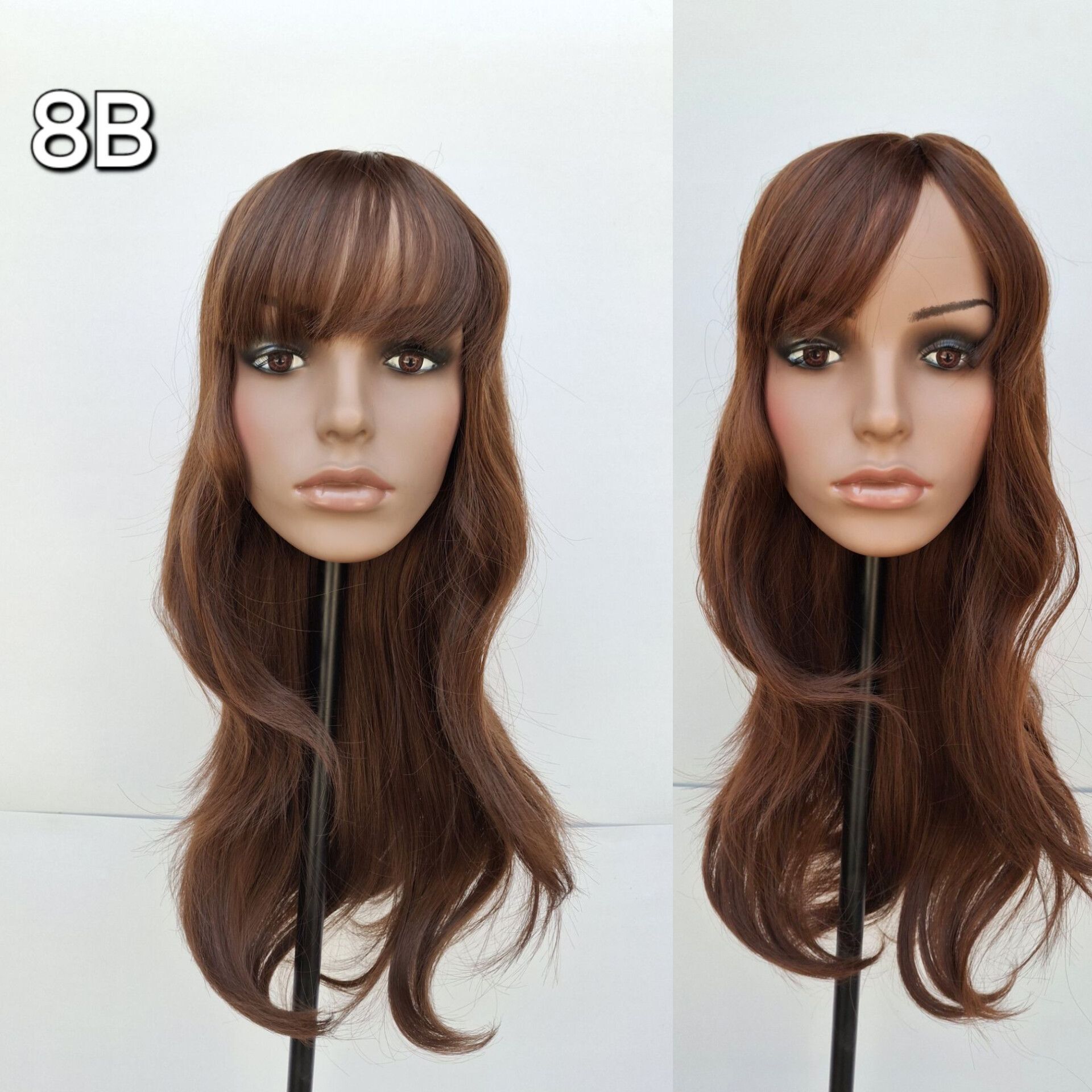  کلاه گیس حالت دار بلند چتری دار فرق ثابت تک رنگ کد 8B 