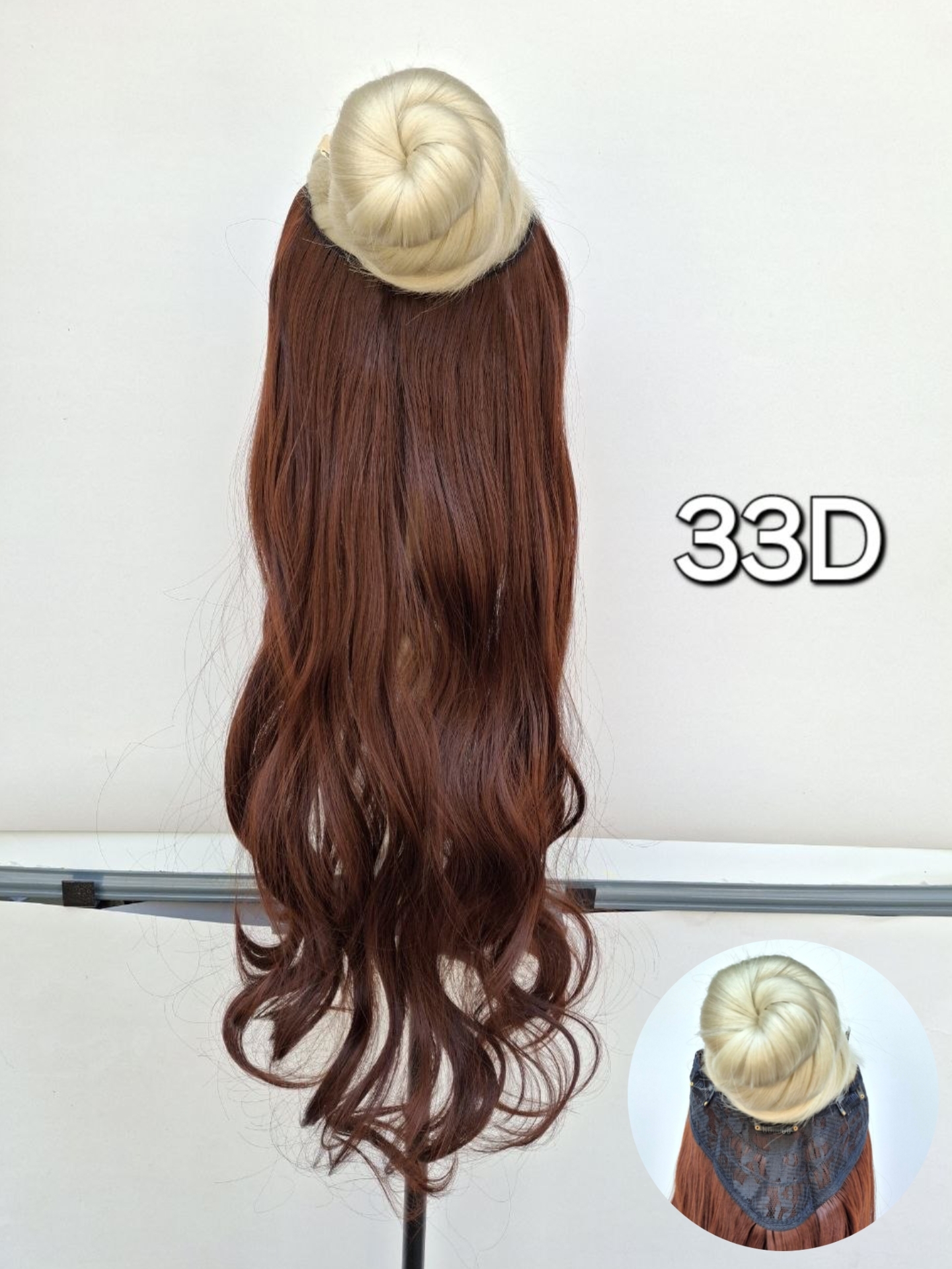 موی اکستنشن گوش تا گوش حالت دار وارداتی تک رنگ کد 33D