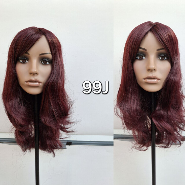 کلاه گیس حالت‌دار بلند چتری‌دار فرق ثابت تک‌رنگ کد 99J
