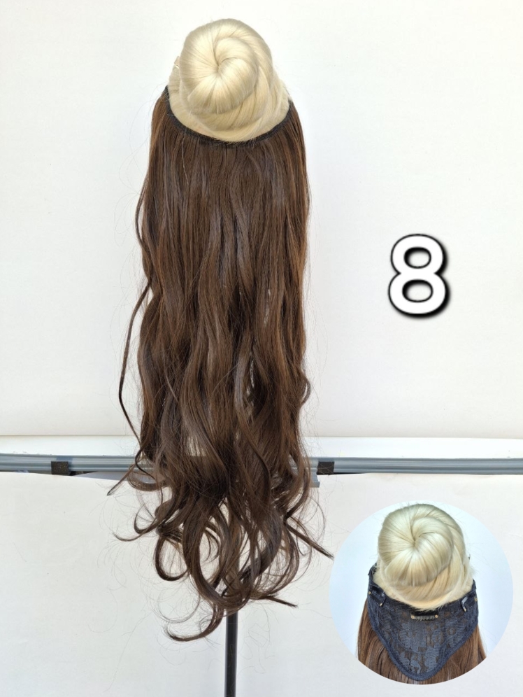 اکستنشن مو گوش تا گوش حالت‌دار وارداتی تک‌رنگ کد 8